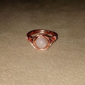 Gorgeous sunstone copper wire wrapped ring